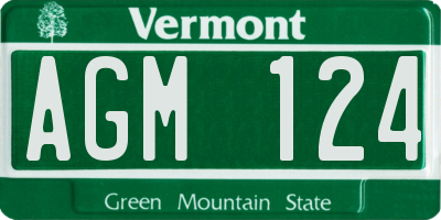 VT license plate AGM124