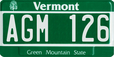 VT license plate AGM126