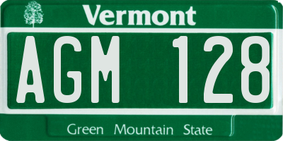 VT license plate AGM128