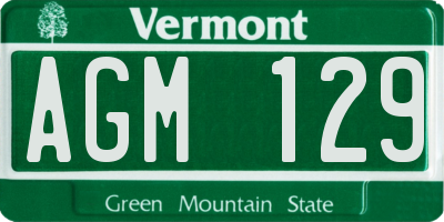 VT license plate AGM129