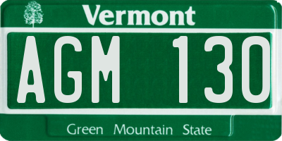 VT license plate AGM130
