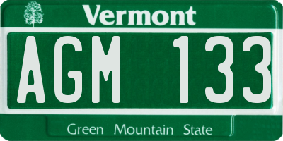 VT license plate AGM133