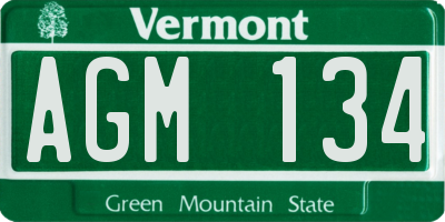 VT license plate AGM134