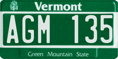 VT license plate AGM135