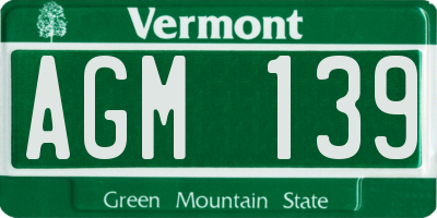 VT license plate AGM139