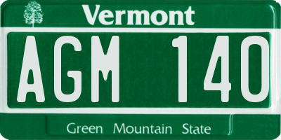 VT license plate AGM140