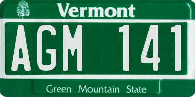 VT license plate AGM141