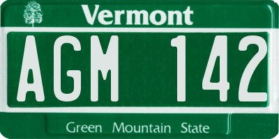 VT license plate AGM142