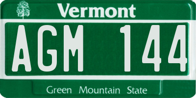 VT license plate AGM144