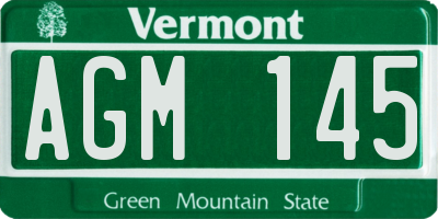 VT license plate AGM145
