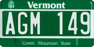 VT license plate AGM149