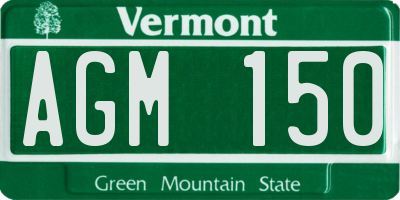 VT license plate AGM150