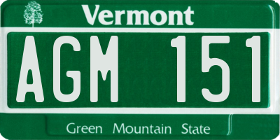 VT license plate AGM151