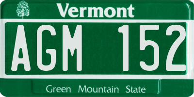 VT license plate AGM152