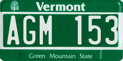 VT license plate AGM153