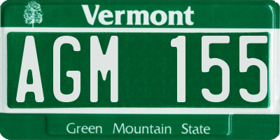 VT license plate AGM155