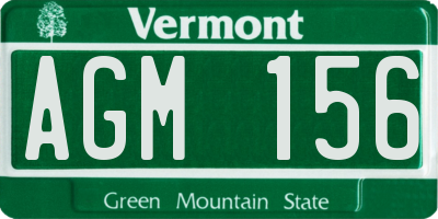 VT license plate AGM156
