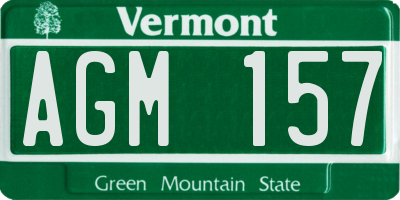 VT license plate AGM157