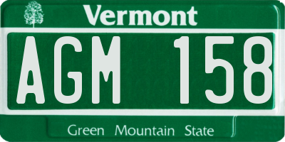 VT license plate AGM158