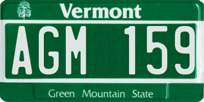 VT license plate AGM159