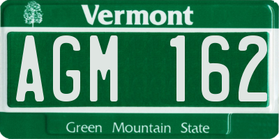 VT license plate AGM162