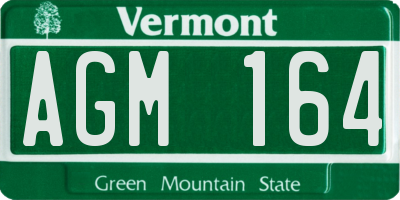 VT license plate AGM164