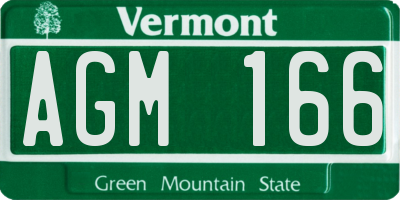 VT license plate AGM166