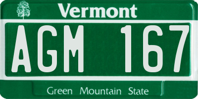 VT license plate AGM167
