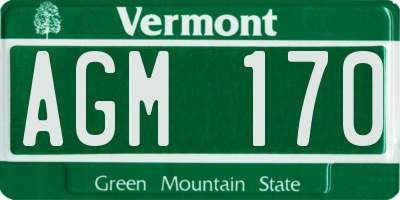 VT license plate AGM170
