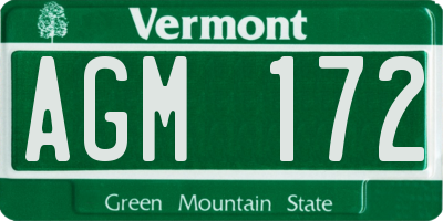 VT license plate AGM172