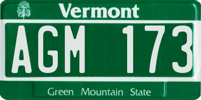VT license plate AGM173
