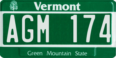 VT license plate AGM174
