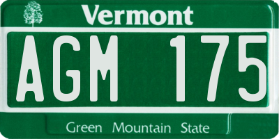 VT license plate AGM175