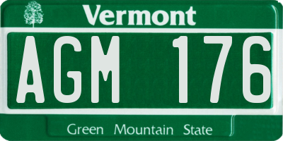 VT license plate AGM176