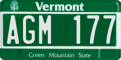 VT license plate AGM177
