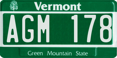 VT license plate AGM178