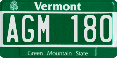 VT license plate AGM180