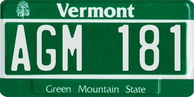 VT license plate AGM181