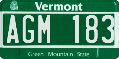 VT license plate AGM183