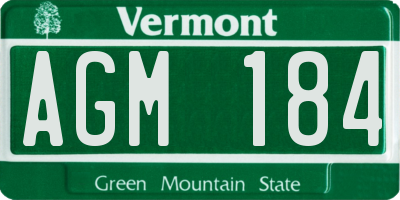 VT license plate AGM184
