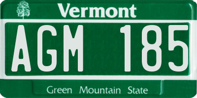 VT license plate AGM185