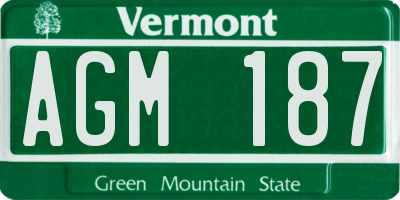 VT license plate AGM187