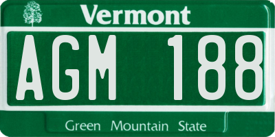 VT license plate AGM188