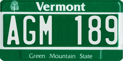 VT license plate AGM189