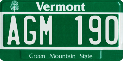 VT license plate AGM190