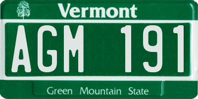 VT license plate AGM191