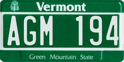 VT license plate AGM194