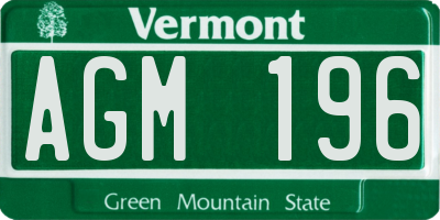 VT license plate AGM196
