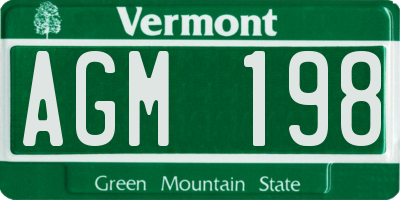 VT license plate AGM198