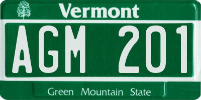 VT license plate AGM201